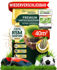 Rasensamen Schnellkeimend Sommer Und Herbst All Saison - Grassamen - Rasensamen Sport Und Spiel Aus Hochwertigster Gräser Mischung Empfohlener RSM Sorten - 1Kg Für 40M2 Made in Germany (1Kg)