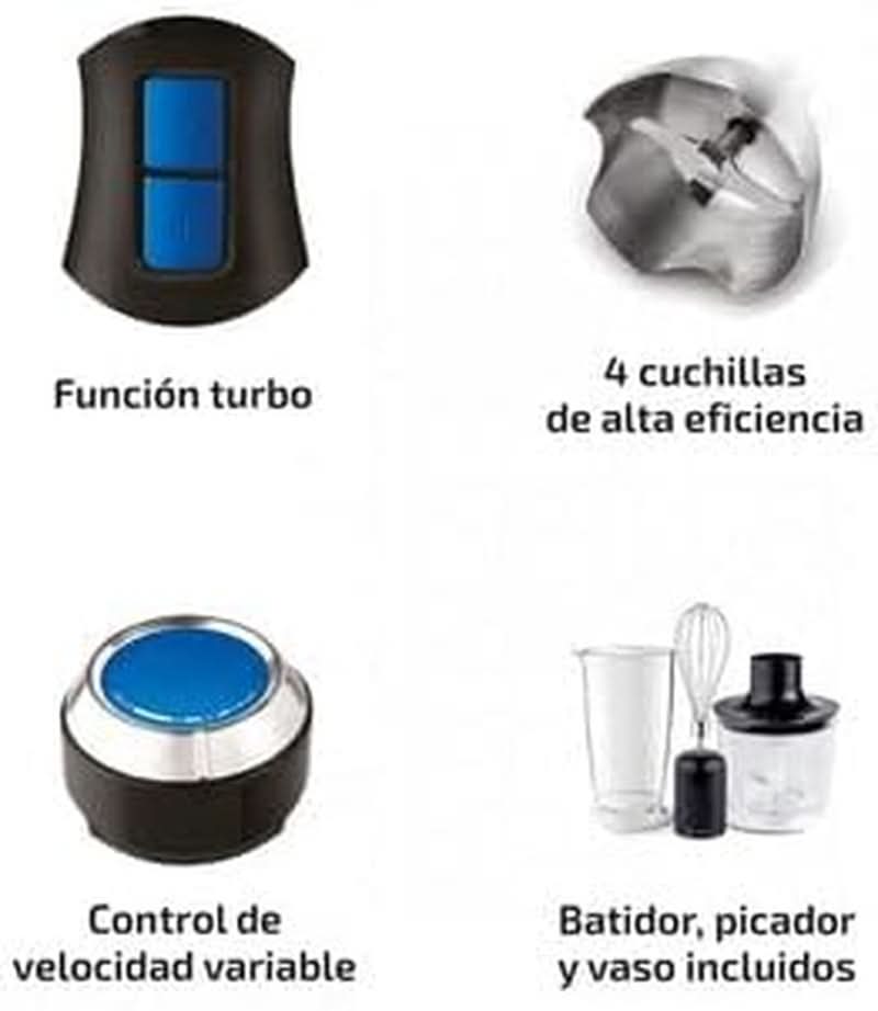 Ufesa BP4762 Vario 1450 Max Standmixer, Leistung 1400 W, 20 Geschwindigkeiten + Turbo, Edelstahlgehäuse Und 4 Klingen, Ergonomisches Und Spritzwassergeschütztes Design, Inkl. Zubehör, Bpa-Free Kitchen Naty Shop