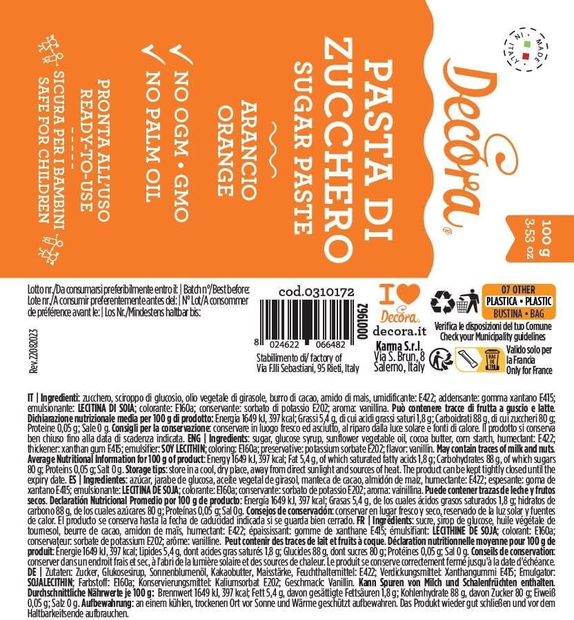 0310172 FONDANT PORTOCALIU 100 G Pasta de zahar Naty Shop