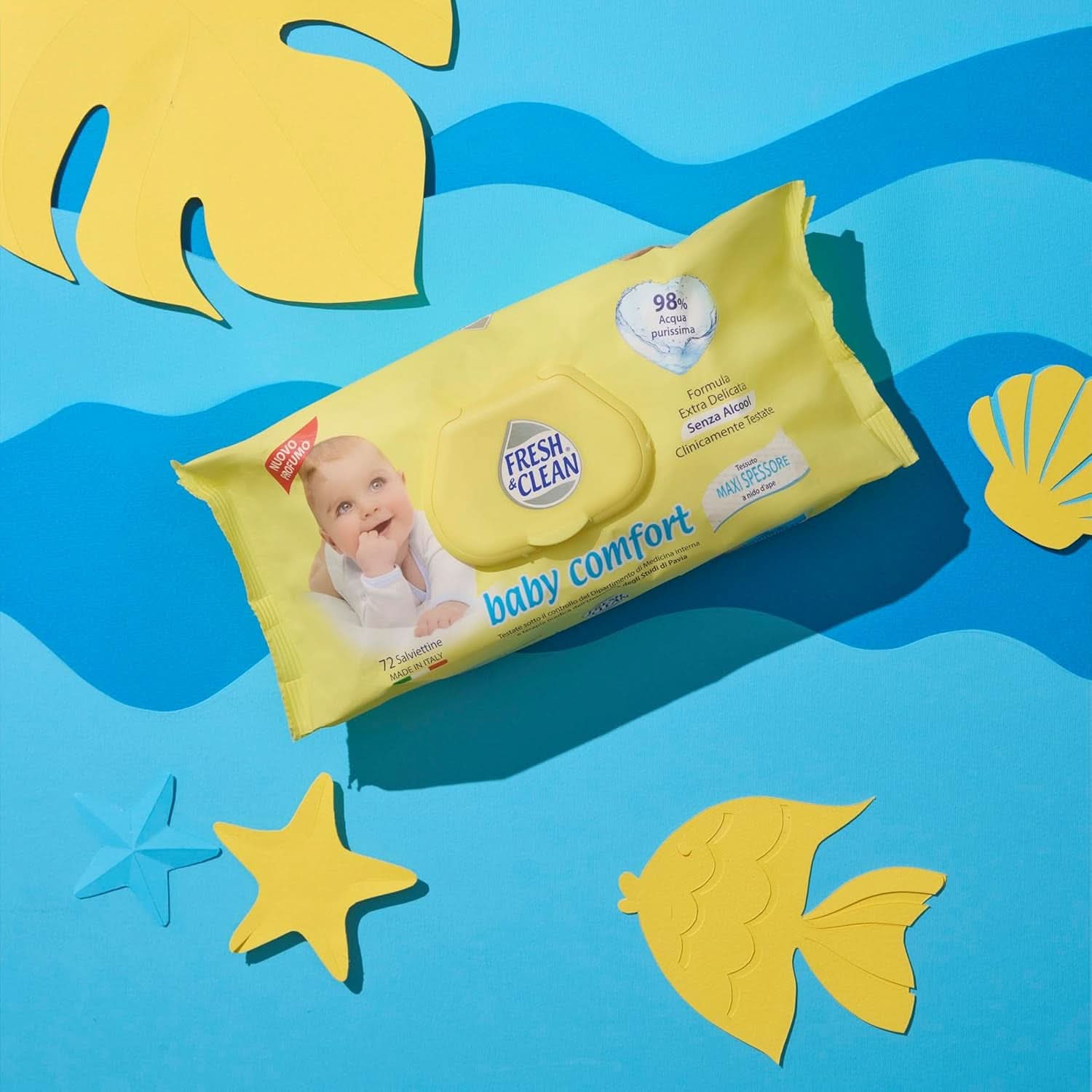 Milleusi Classic Fresh & Clean, vlhčené ubrousky, 72 ks Dětské vlhčené ubrousky Naty Shop