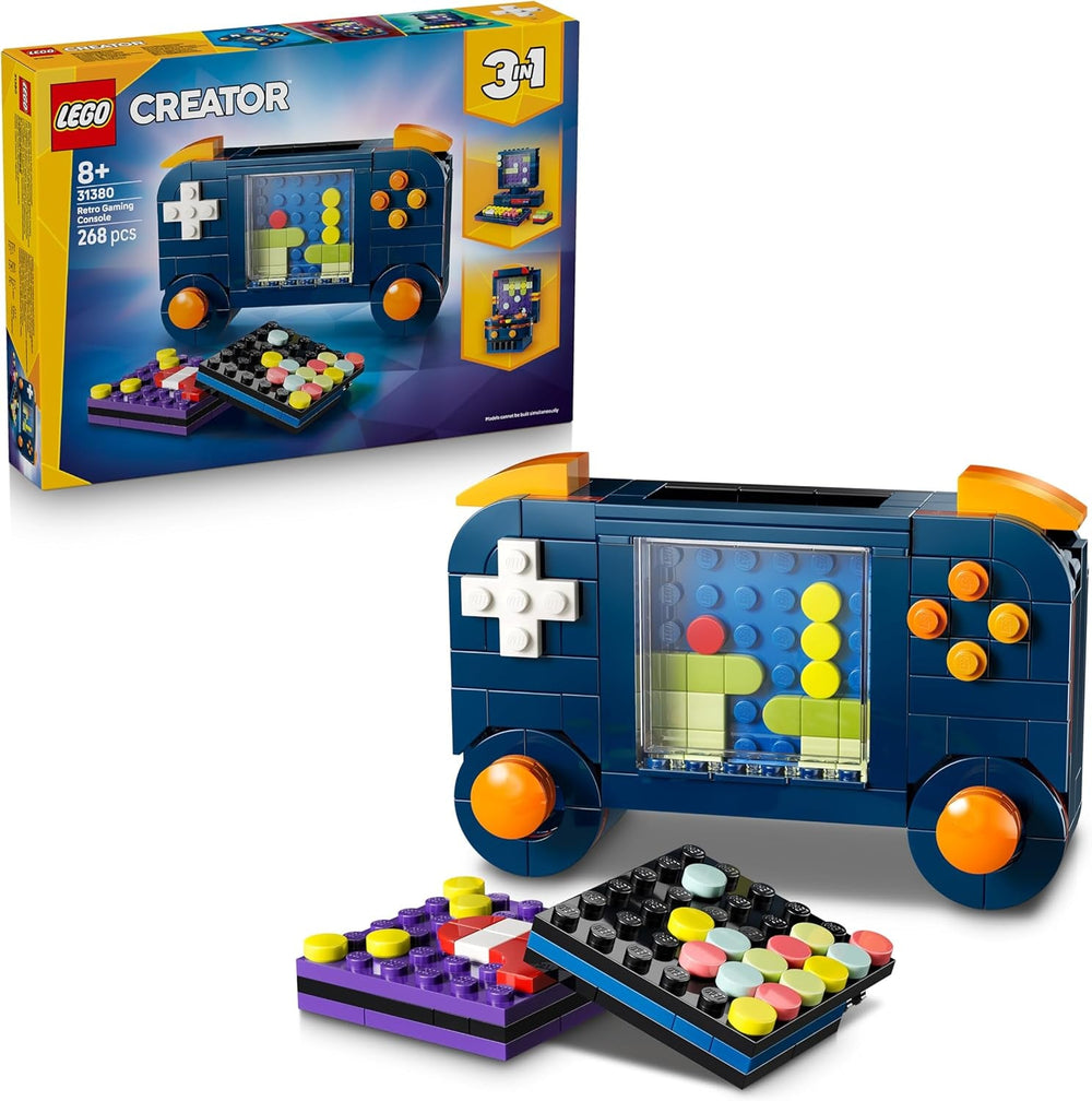 Retro herní konzole LEGO Creator 3v1 – promění se v arkádový automat nebo počítač s klávesnicí a myší – nápad na dárek pro hráče a chlapce a dívky od 8 let – 31380