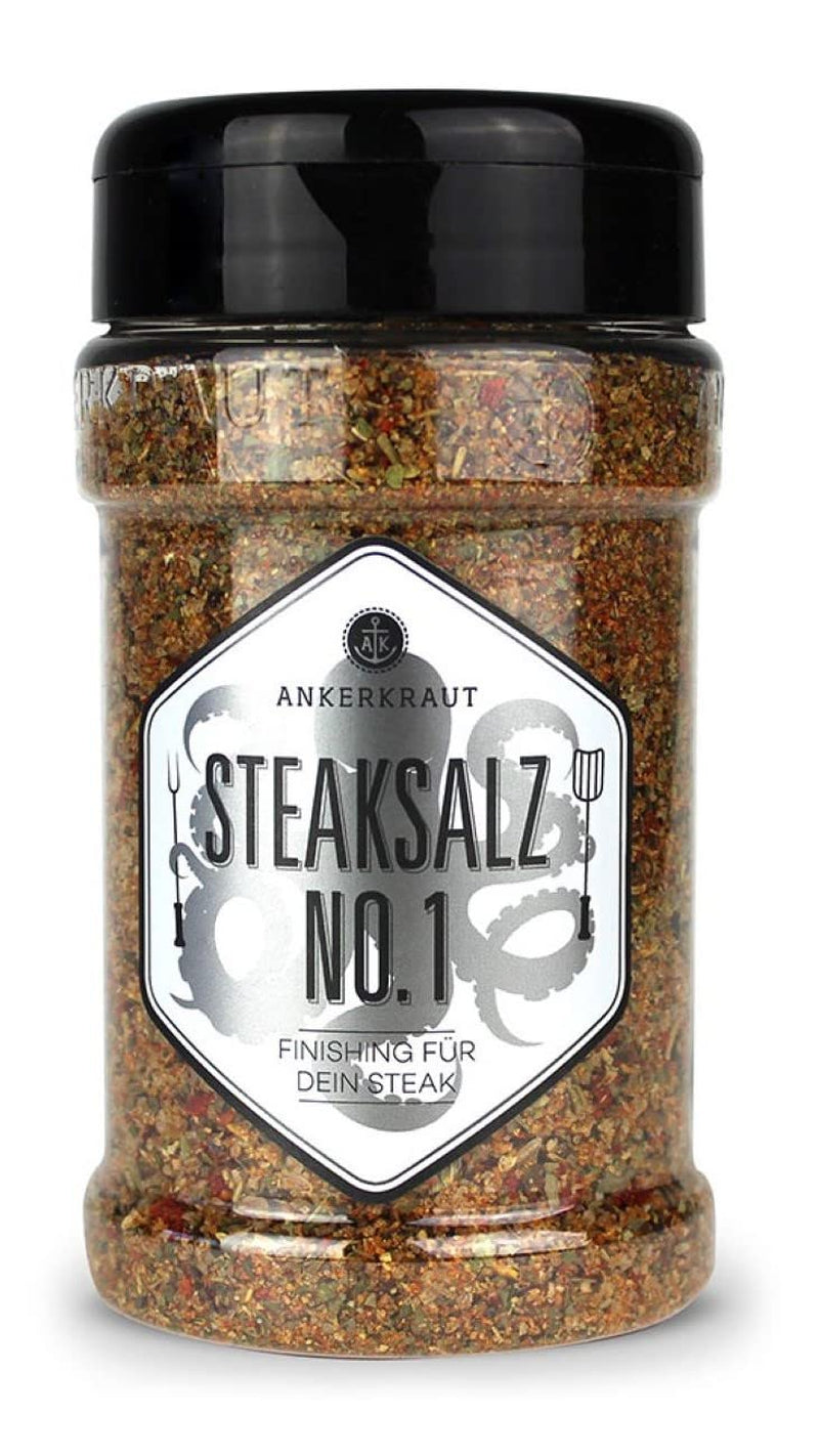 Ankerkraut Steaksalz č. 1, das perfekte Finisher- und Steakhouse-Salz, 80g v Korkenglas
