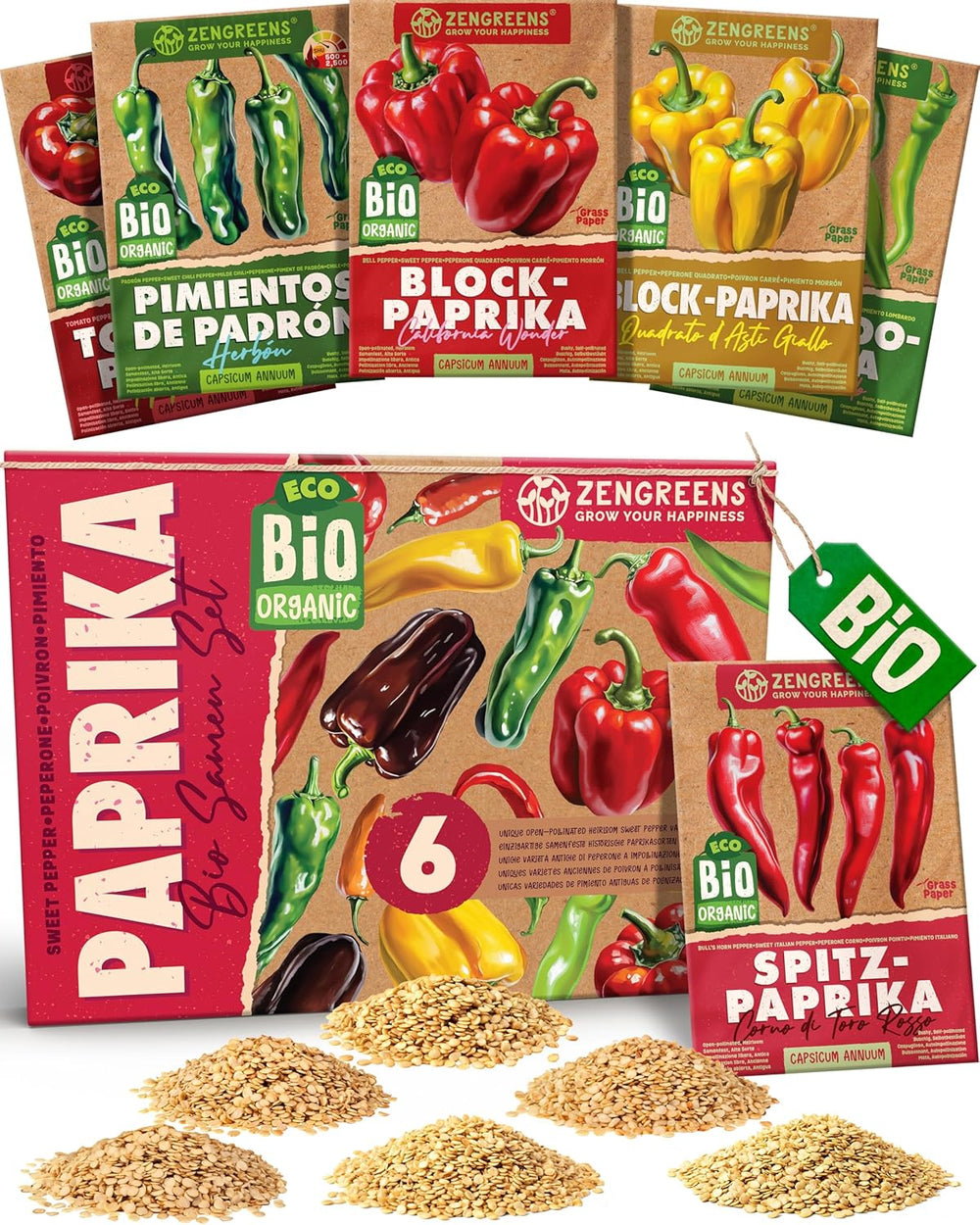 Bio semínka bazalky v sadě 6 - 6 semínek bazalky pro snadné pěstování na zahradě, na balkóně nebo na vyvýšeném záhonu - Semena rostlin - Sazenice