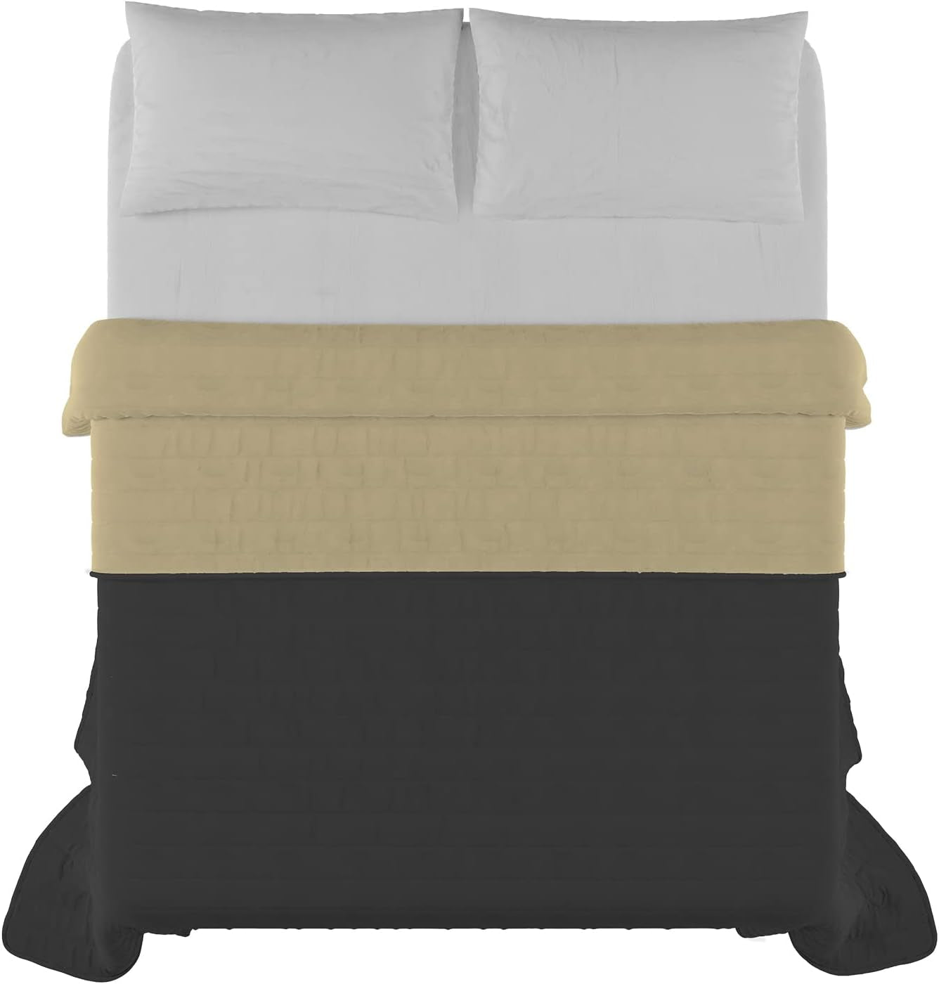 Lenjerie de pat italiană Estivo pat dublu, microfibră, castan/gri, 260 X 270 Cm Plapumi si pilote Naty Shop