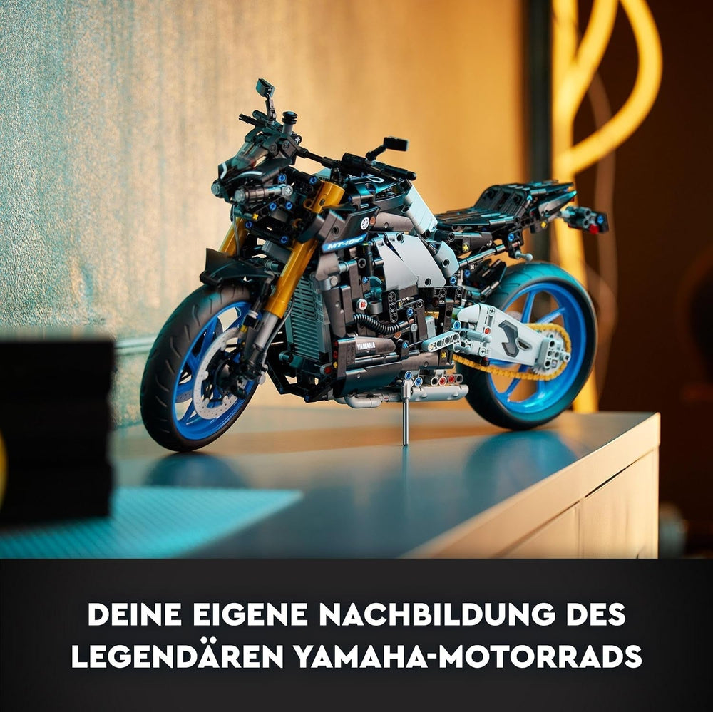 LEGO 42159 Technic Stavebnice modelu motocyklu Yamaha MT-10 SP pro dospělé, autentický model vozidla se čtyřválcovým motorem, funkční řízení a aplikace Ar, dárek pro muže a ženy Stavebnice Besuche den LEGO-Store