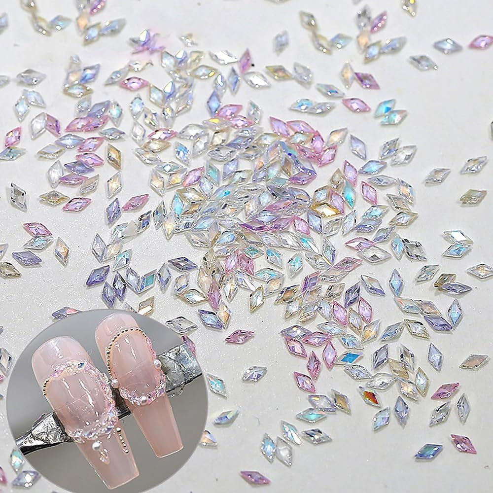 50 de piese mici zirconiu romb sclipici pietre unghii brelocuri culori mixte strasuri sclipitoare farmece unghii mini romb unghii cristale unghii diamante strasuri unghii farmece accesorii unghii nail art