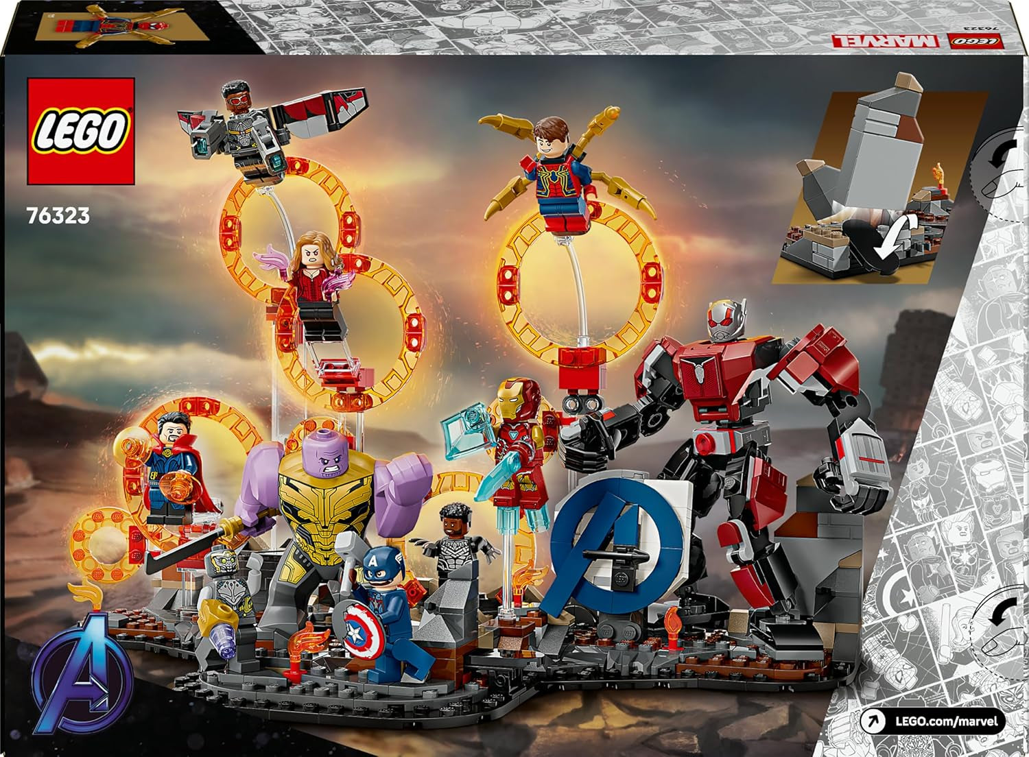 LEGO ǀ Marvel Avengers: Endgame Letzter Showdown - Bauspielzeug s 10 minifigurkami, darunter Captain America, Iron Man, Black Panther & Dr. Strange - Kreatives Geschenk für Jungen und Mädchen 76323