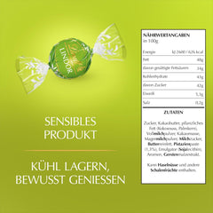 Lindt LINDOR Čokoláda s pistáciemi | 1 kg uzavíratelný sáček | cca. 80 mléčných čokoládových kuliček s pistáciovou krémovou náplní rozplývající se v ústech | Velké balení, pralinkový dárek