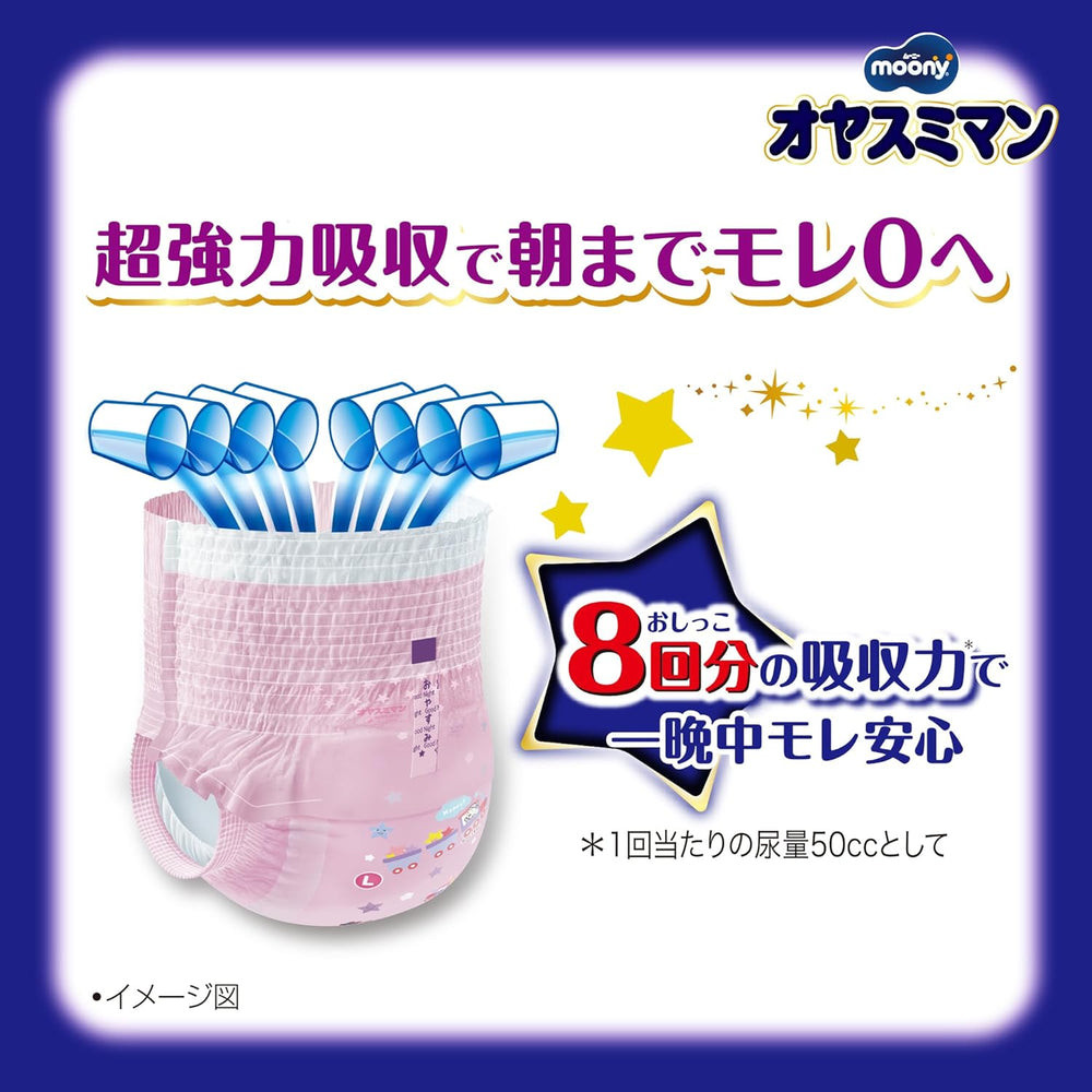 Noční plenky Oyasumiman Girl, 9 - 14 kg, 30 listů