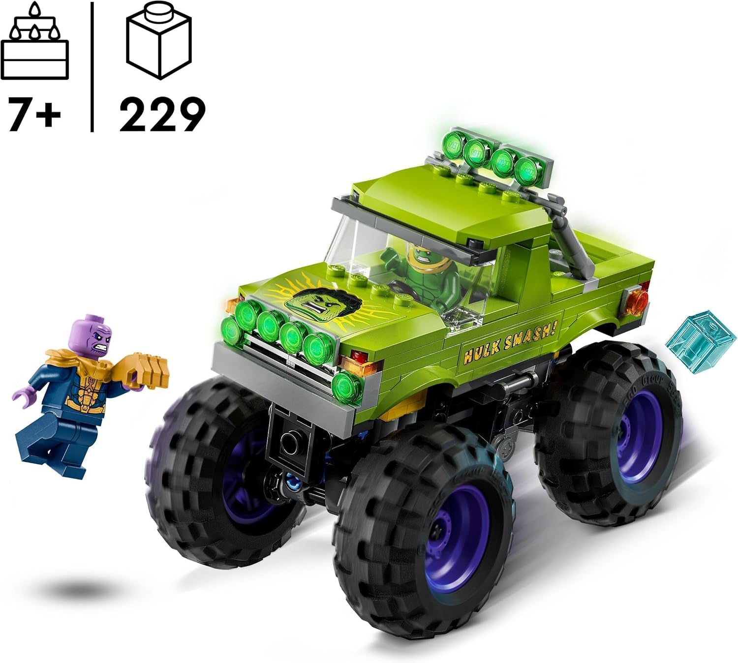 LEGO Ç€ Marvel Hulk Truck vs. Thanos - Stavebnice superhrdinů - Vozidlo a minifigurky Avengers - Monster truck pro mega zábavu - Dárek pro chlapce a dívky od 7 let - 76312 Stavebnice Besuche den LEGO-Store