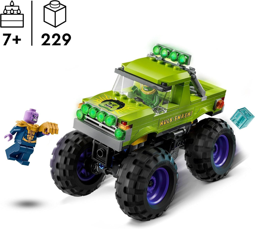 LEGO Ç€ Marvel Hulk Truck vs. Thanos - Stavebnice superhrdinů - Vozidlo a minifigurky Avengers - Monster truck pro mega zábavu - Dárek pro chlapce a dívky od 7 let - 76312 Stavebnice Besuche den LEGO-Store