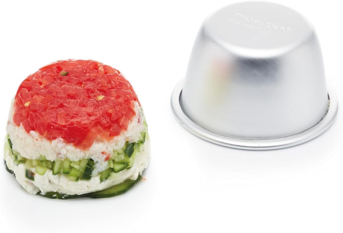 Kitchencraft Mini formičky na pudink Eloxovaný hliník 7,5 cm Sada 4 stříbrných pečicích forem a táců Naty Shop