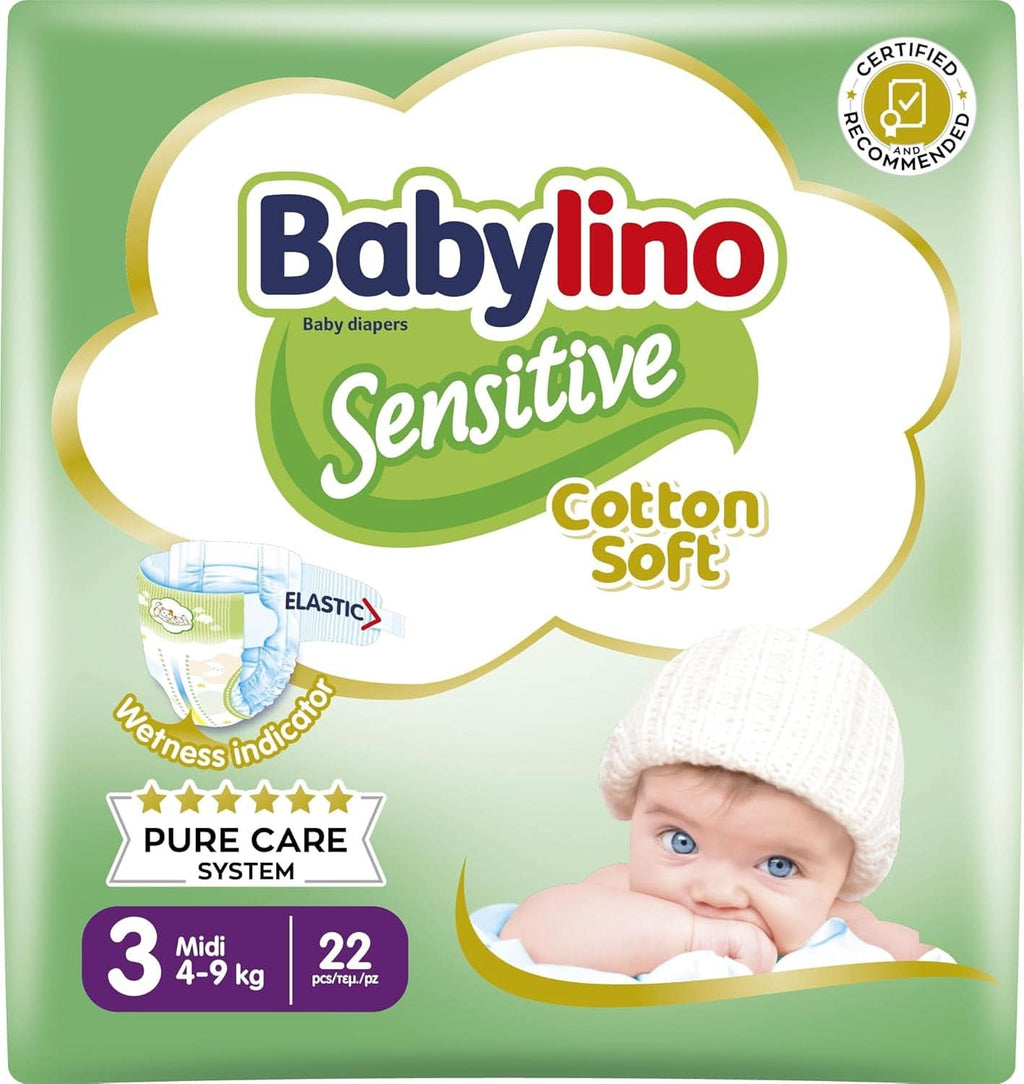 Babylino Sensitive, Scutece delicate pentru copii, diverse marimi Mama si Copilul Naty Shop Mărimea 3 (22 bucăți)