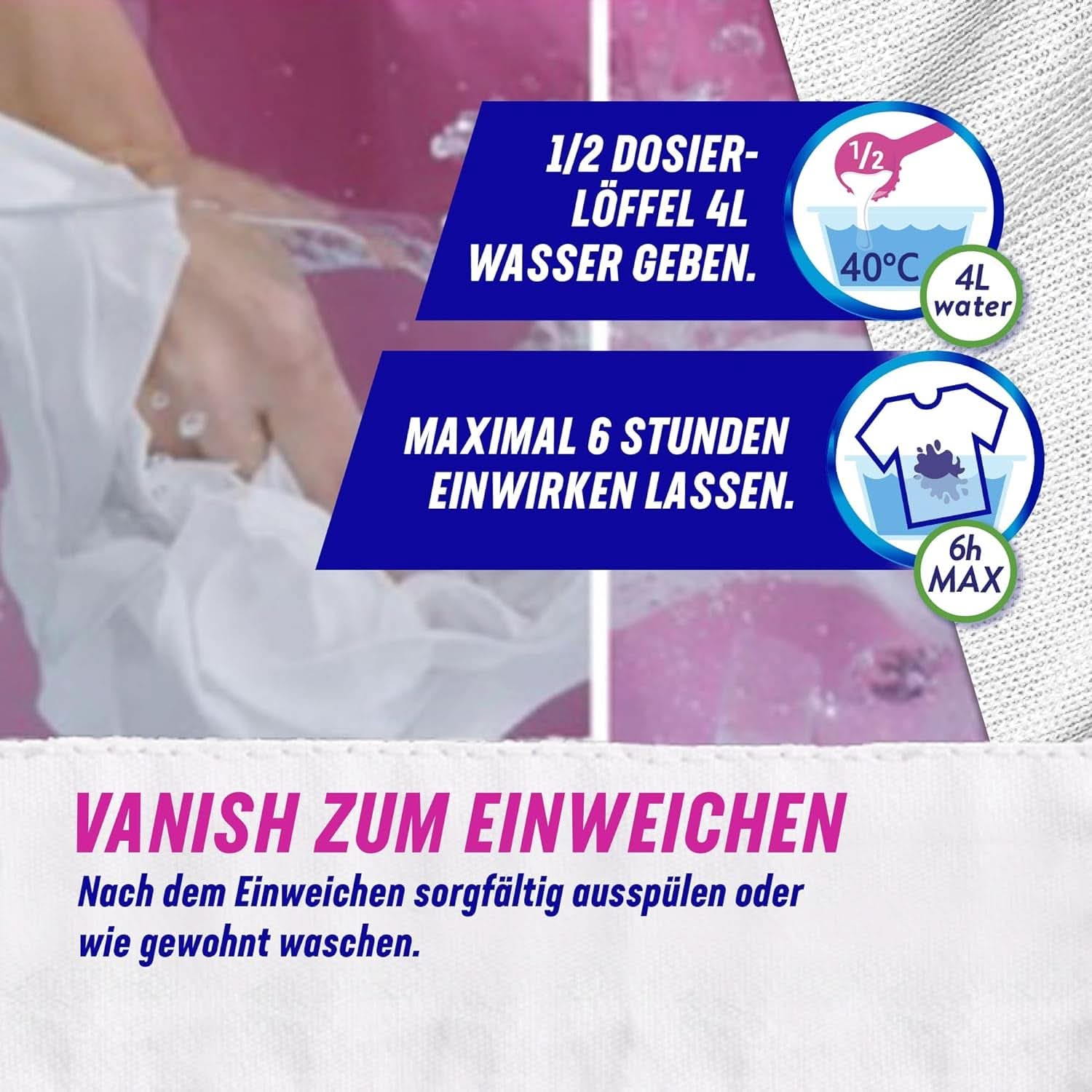 Vanish Oxi Action Powerwhite Powder - 1 X 1,125 Kg - odstraňovač skvrn a prášek pro zlepšení prádla bez chlóru - na bílé prádlo Prací prostředky Naty Shop