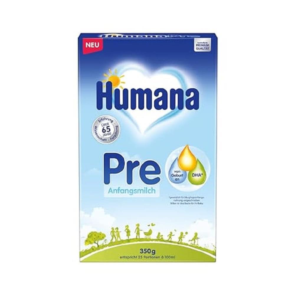 Humana Initial PRE mléko, od narození, sušené mléko pro kojence, pouze s DHA a laktózou, 750 g Naty Shop 350 gramů Sušené mléko