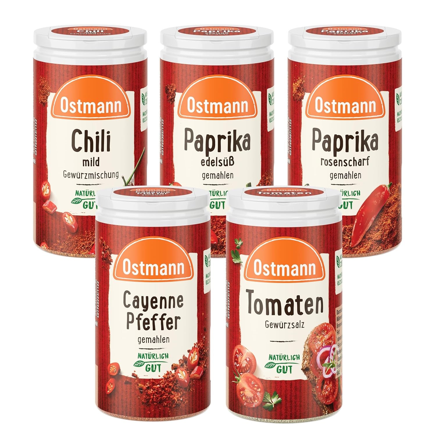 Ostmann Gewürze - gefülltes Gewürzregal mit 21 Gewürzdosen | Set aus Gewürze, Kräuter, Gewürzmischungen | zum Aufhängen | pro Schranktür | Sní: 1 kus