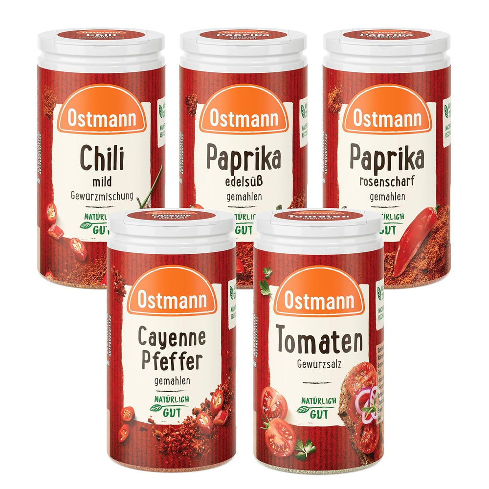 Ostmann Gewürze - gefülltes Gewürzregal mit 21 Gewürzdosen | Set aus Gewürze, Kräuter, Gewürzmischungen | zum Aufhängen | pro Schranktür | Sní: 1 kus