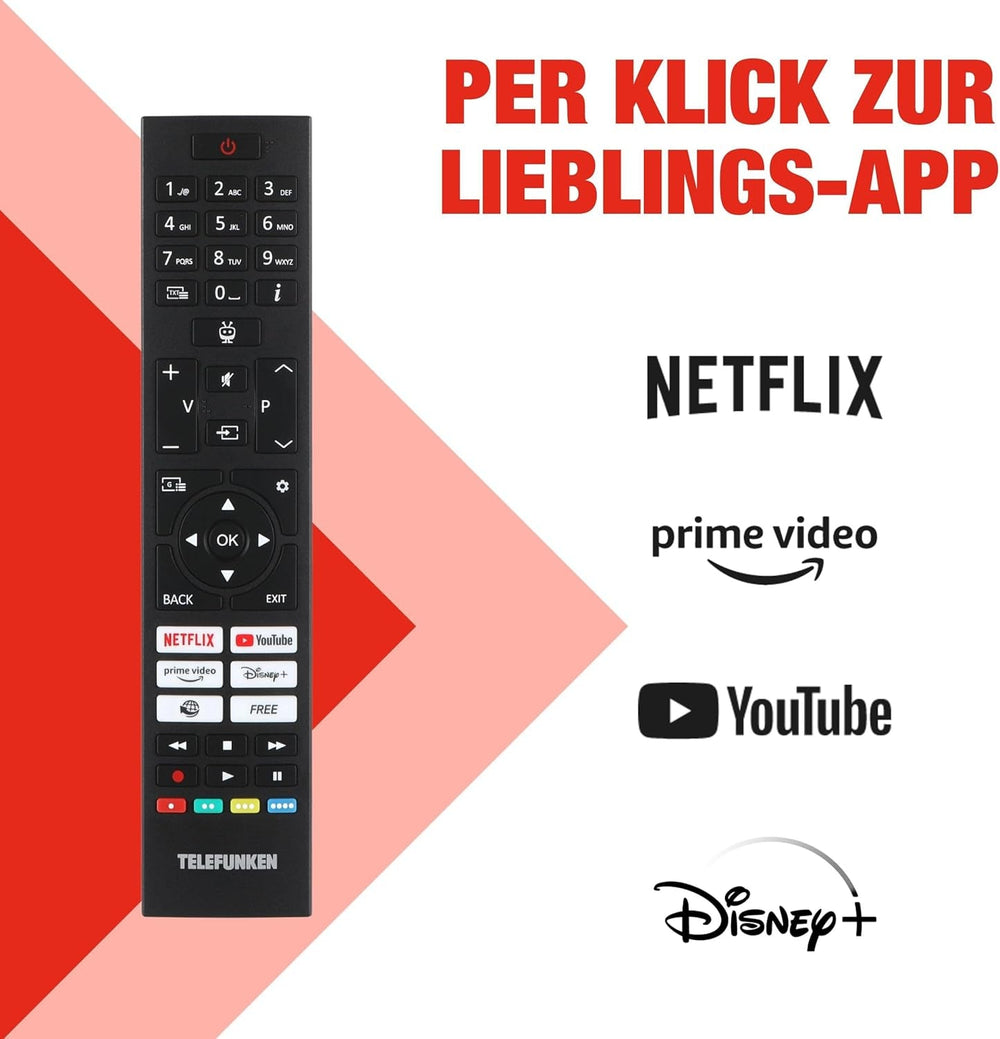 Televizor inteligent TELEFUNKEN de 40 de inci, cu tehnologie TiVo Full HD, HDR TV cu tuner triplu și 6 luni de HD+ incluse, televizor LED XF40TP900S (2026)