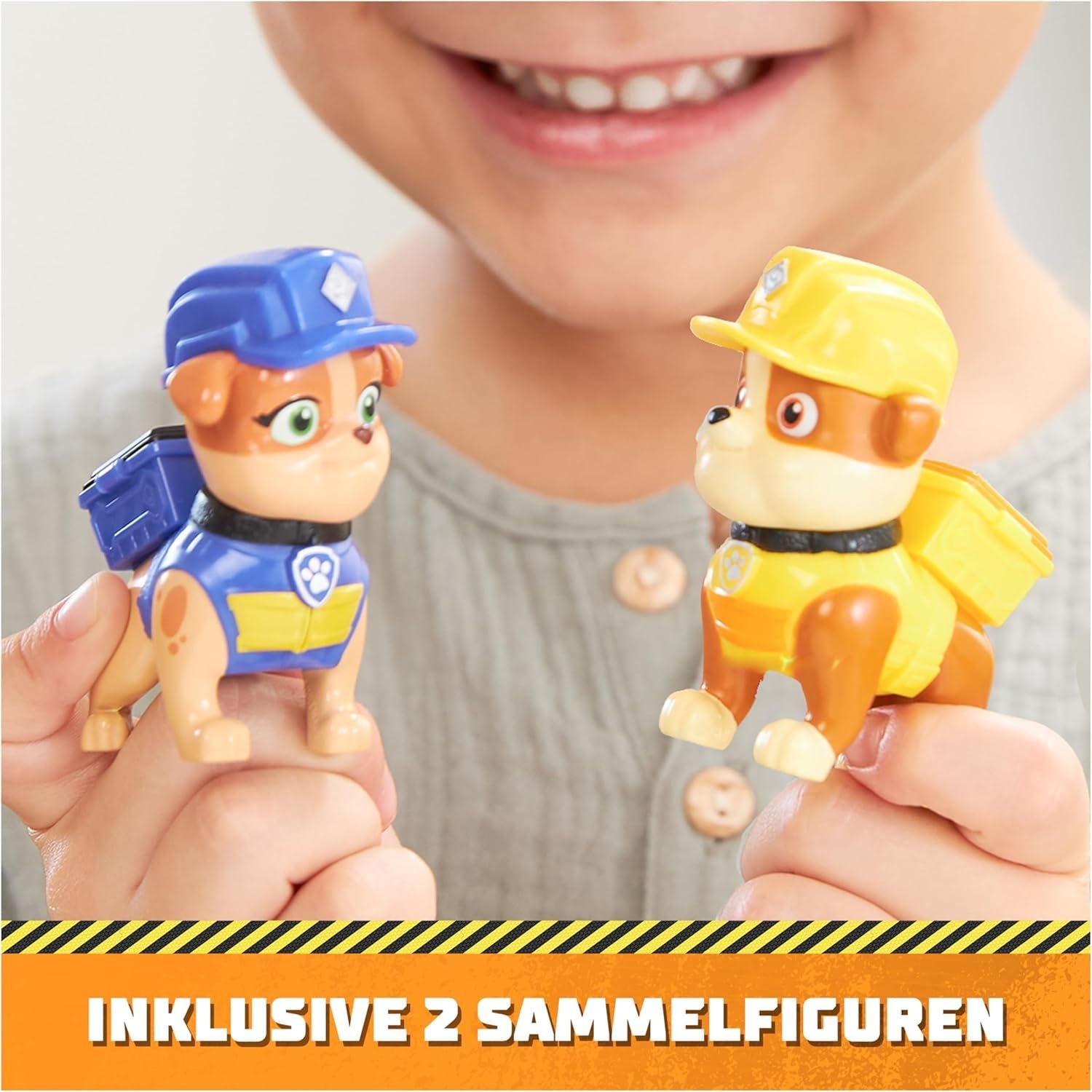 Rubble & Crew - Set de figurine de acțiune cu figurină Rubble & Mix, 2 jucării de construcție și 85G nisip cinetic de construcție, jucărie potrivită pentru copii de la 3 ani în sus Action figures Naty Shop