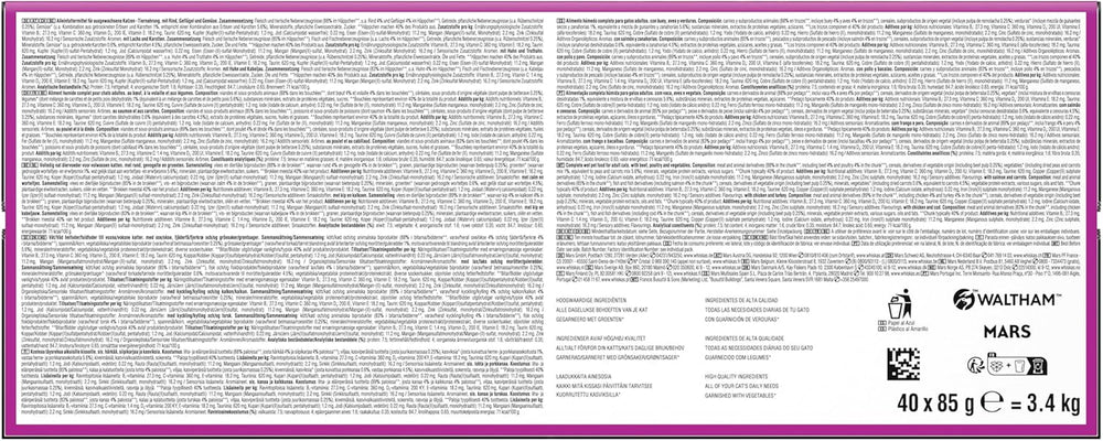 WHISKAS TASTY MIX Nassfutter in Sauce für Katzen 40 x 85g Chef’s Choice