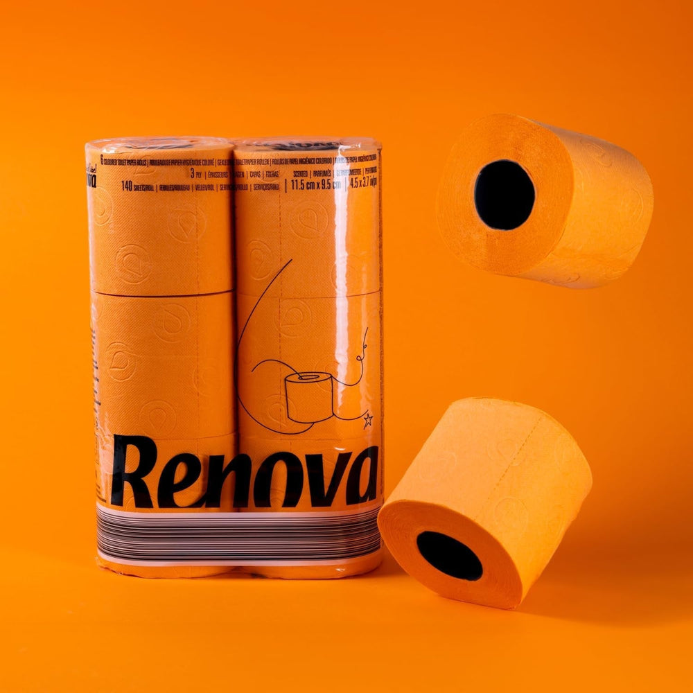Hârtie igienică Renova, portocalie, normală, 6 200064519
