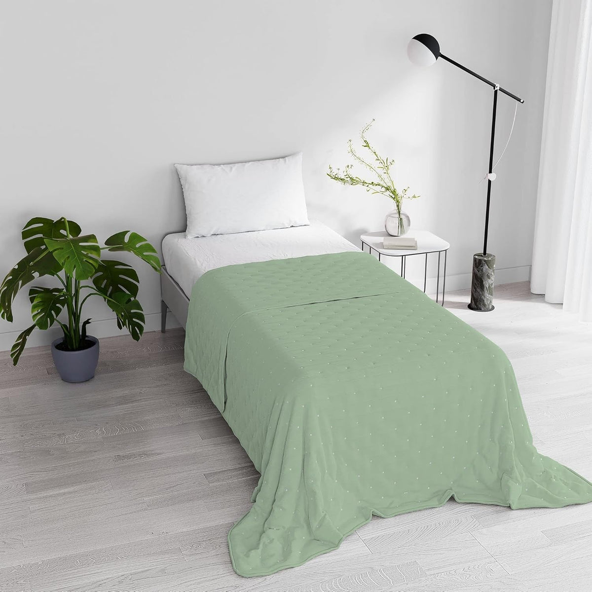 Elegantní letní přikrývka, prošívaná, zelená, 170 X 250 cm Přikrývky a přikrývky Naty Shop Verdino 170X250Cm