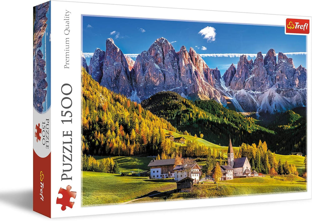 Trefl TR26163 Val di Funes, Dolomiți, Italia 1500 piese, calitate premium, pentru adulți și copii de la 12 ani Puzzle, multicolor Puzzle Naty Shop Titlu implicit