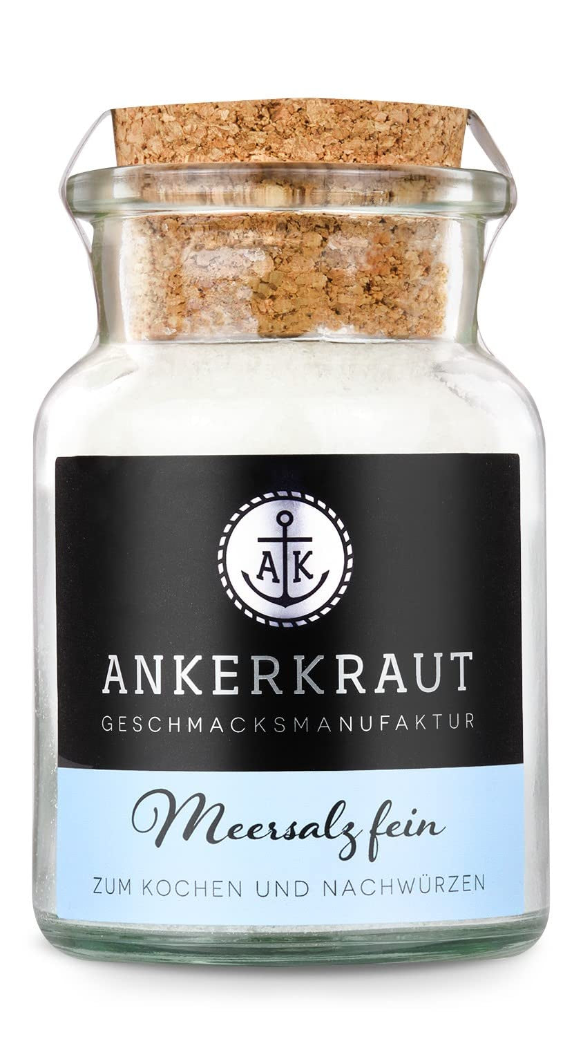 Ankerkraut Meersalz jemný, reines Salz zum kochen und würzen, 170 g v Korkenglas