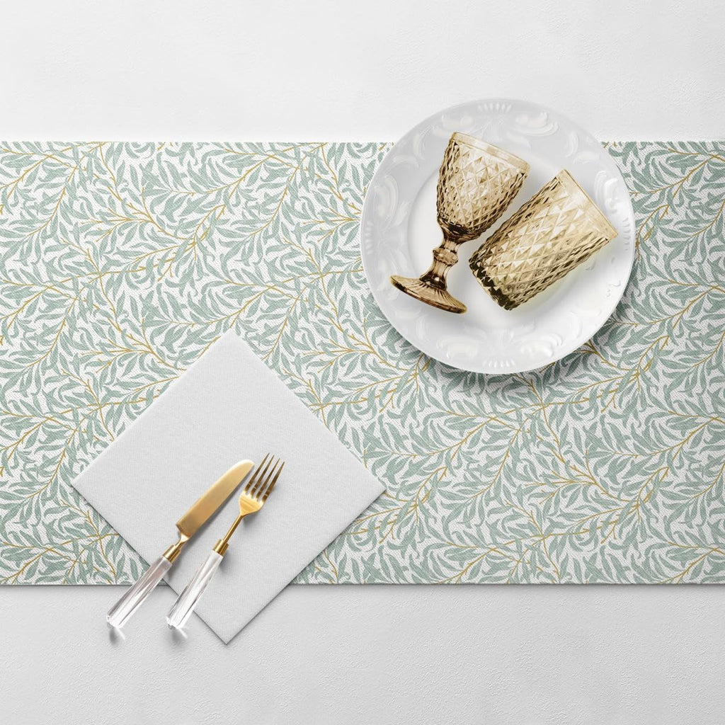 PAW - Airlaid Table Runner (40 Cm X 24 M) I Decorațiuni de masă pentru comuniune, confirmare, nuntă, aniversare, petrecere în grădină, botez I Decorațiuni de masă Panglică de masă elegantă - Willow Branch I Willow Branch