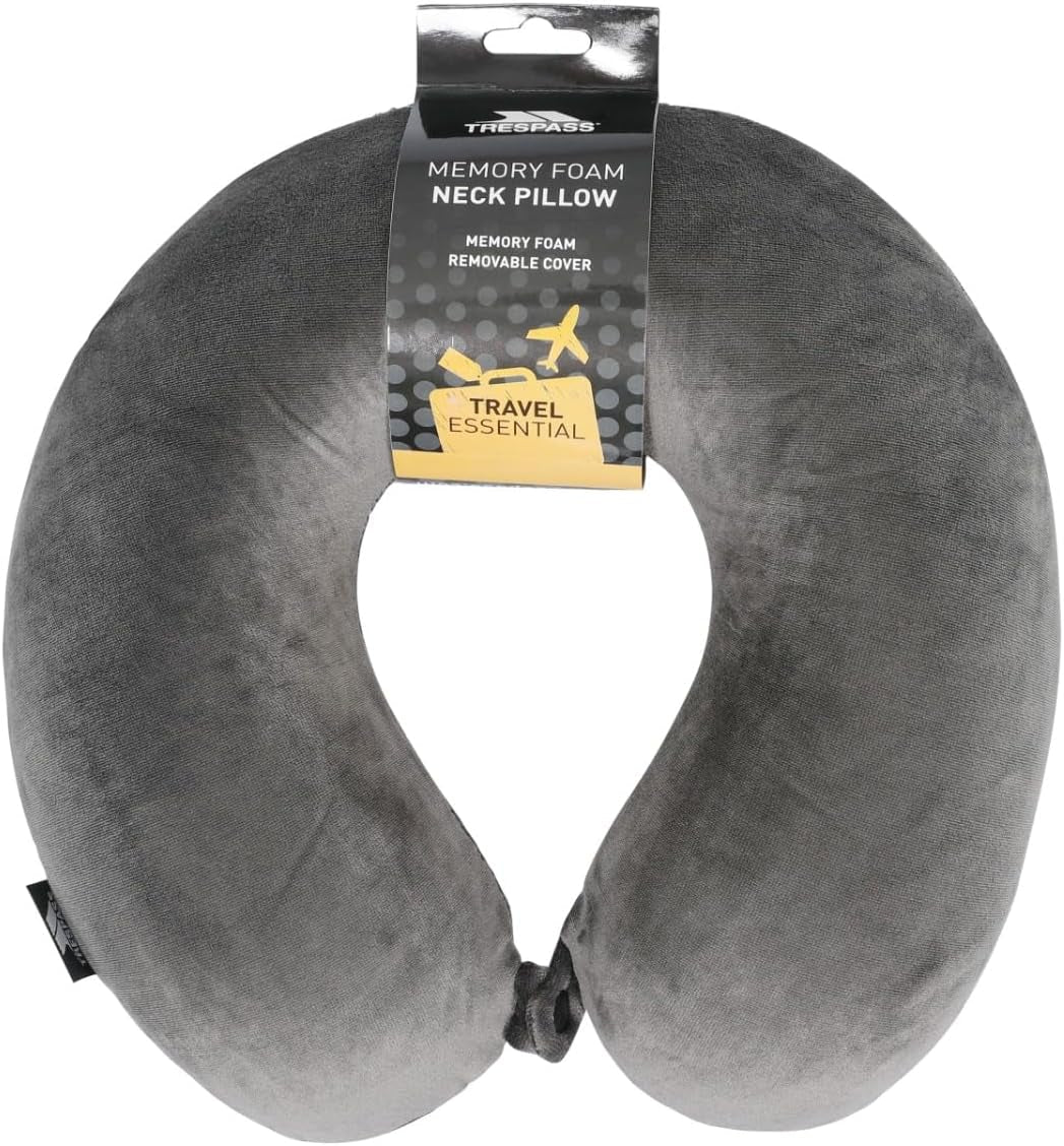 Trespass Memow Memory Foam Pernă pentru gât cu capac detașabil, gri, fiecare Perne ortopedice cervicale Naty Shop