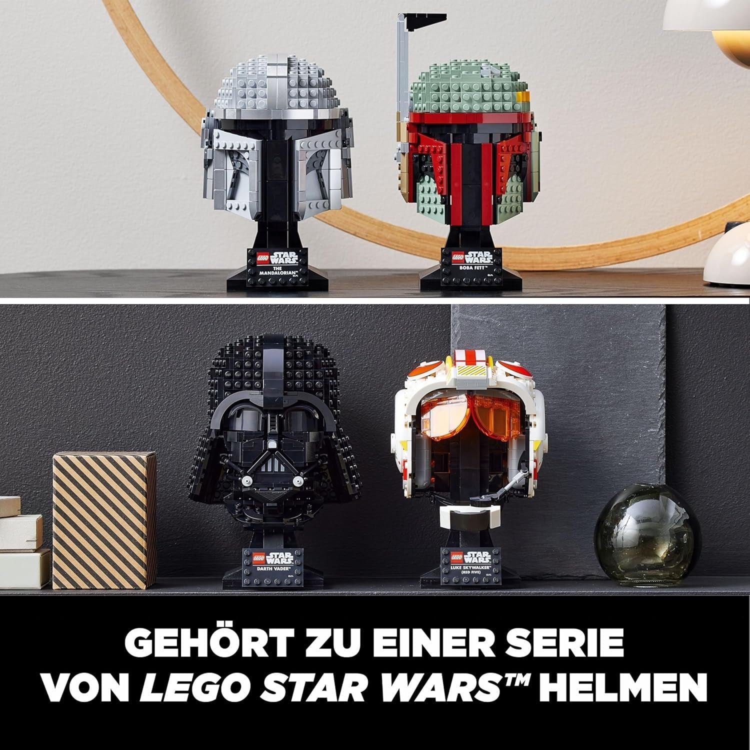 LEGO Star Wars Mandalorianer Helm Modell, Sammlerstück Zimmer-Deko und EIN tolles Geschenk für Erwachsene, Bausatz, Männer, Frauen, Mama, Papa, Sammler-Geschenkidee 75328