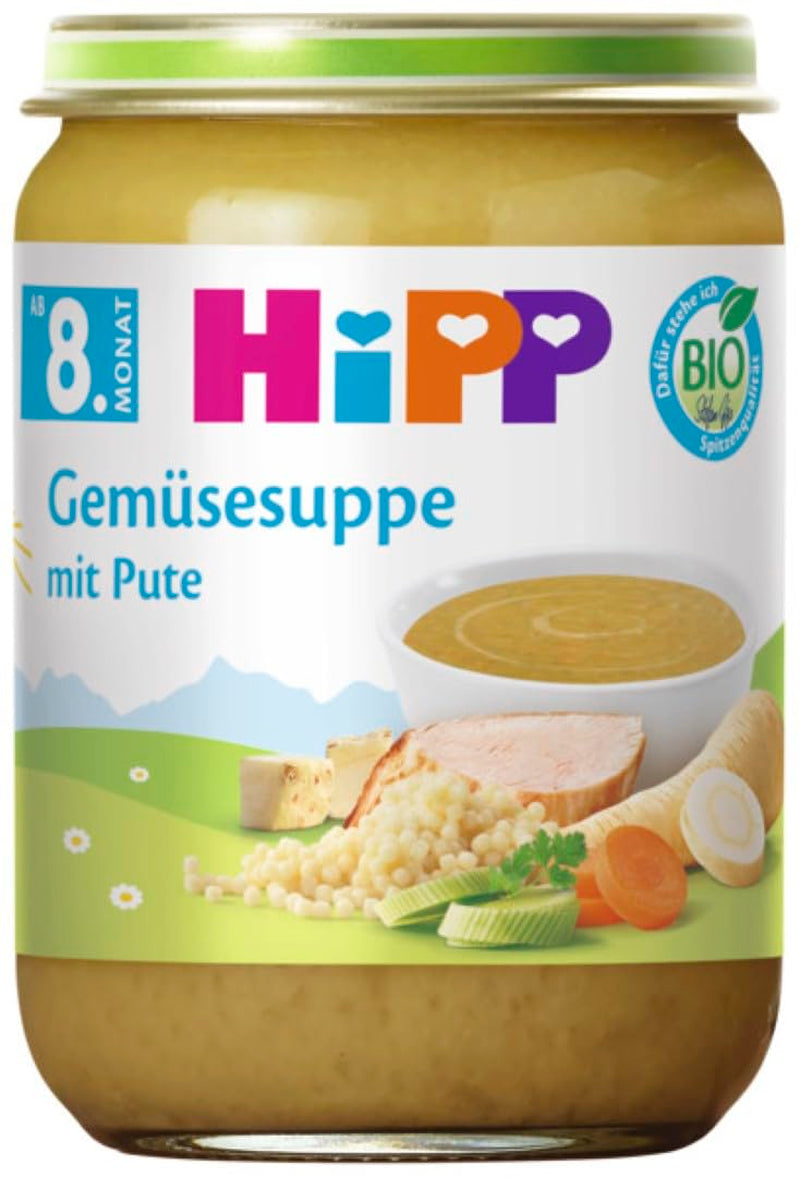 Bio polévka Hipp od 8 měsíců Zeleninová polévka s krůtím masem, 190G, 6 balení (6X190G) Matka a dítě Naty Shop Výchozí název