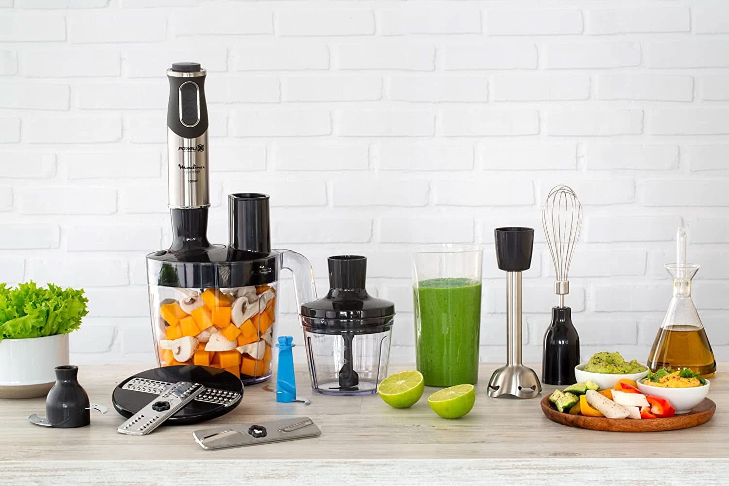 DD6558 DD655810 Quickchef 3-v-1 Tauchmixer, Powelix-Technology, 3 Zubehörteile, Edelstahl, Stahl/Schwarz Kitchen Naty Shop