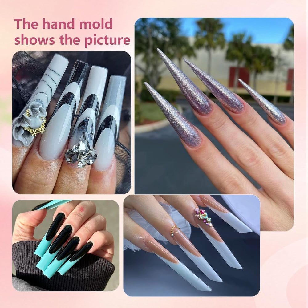 Set de 288 de forme duble pentru unghii, Set de unghii cu formă dublă, 12 forme pentru extensii de unghii, forme de gel pentru extensii de unghii, potrivit pentru începători și manichiuriști