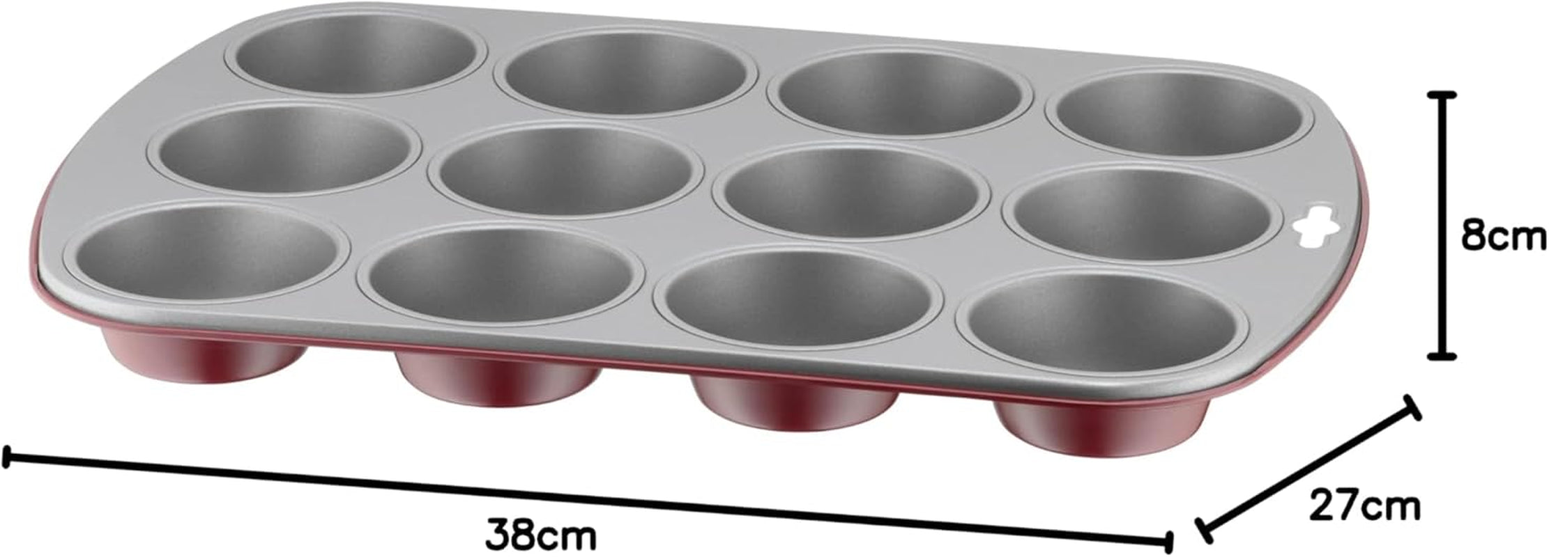 Originální Kaiser Classic plus Muffinform Für 12 Muffins, Muffinform Blech 38X27 Cm, Antihaftbeschichte, Standardgröße, Cupcake Formen, Muffin Backform, Rot Forms a pečicí plechy Naty Shop