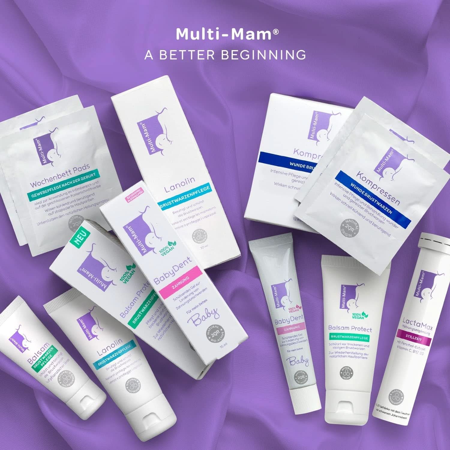 Multi-Mam Balsam Protect Beruhigt Und Schützt Trockene Und Rissige Brustwarzen Während Und Vor Der Stillzeit, Brustwarzencreme Stillen, 30 ml tuby Příslušenství Jídlo a kojení Bebe Naty Shop
