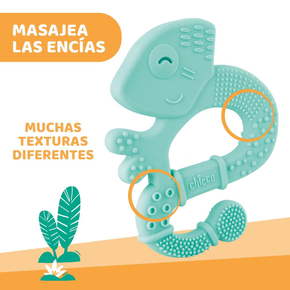 Inel de dentiție Chicco Soft&Clean șopârlă, albastru, 2M+