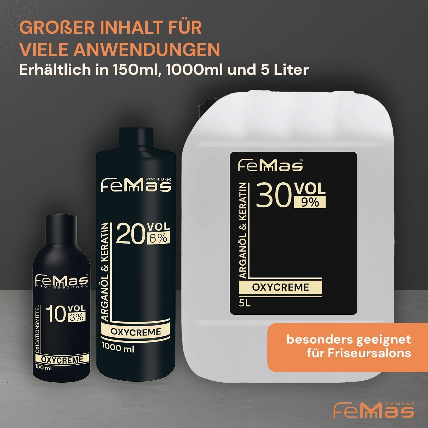 FemMas Oxycreme in 6% 1000 ml I Agent oxidant pentru colorarea și vopsirea părului I Aplicare ușoară și fixare optimă I Dezvoltator pentru rezultate uniforme în calitate de salon I Dezvoltator pentru colorarea părului Vopsea pentru par Naty Shop