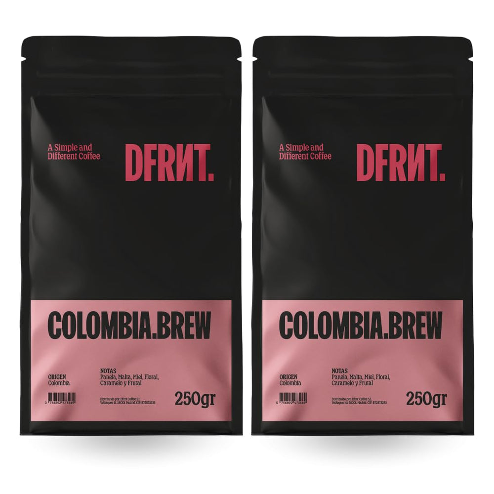 . Colombia Brew 2 x 250 g – Spezialitätenkaffee in Bohnen (85,5 SCA Punkte) – 100% Arabica aus Kolumbien – Florale und fruchtige Noten – Ideal für Filter & Cold Brew – Frisch geröstet in Spanien