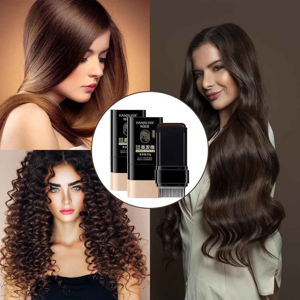 2 bucăți de pudră pentru linia părului maro închis, pudră pentru linia părului, concealer pentru linia părului, creioane pentru culoarea părului cu pieptene, instrument pentru acoperirea părului gri pentru femei și bărbați (40g, maro închis) Vopsea pentru par Naty Shop