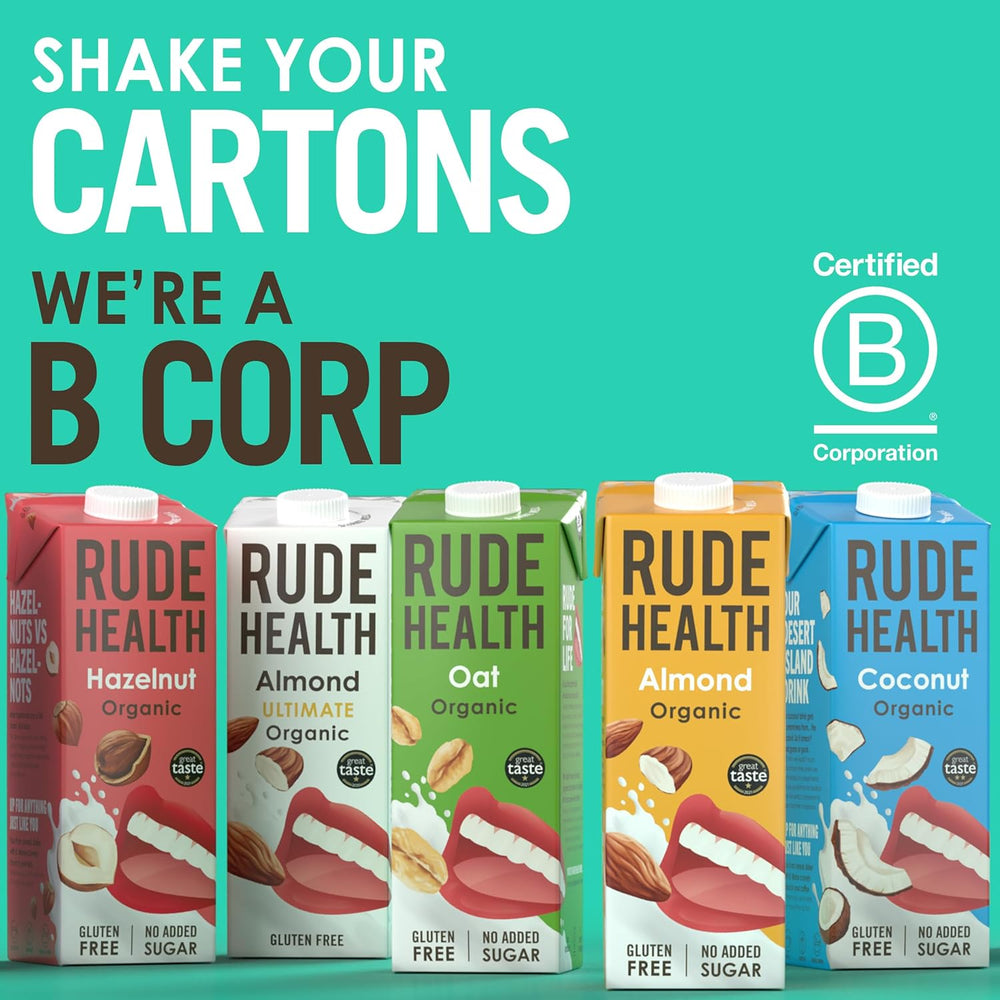 Rude Health 6 x 1 litr Bio-kešu-drink, 100% přírodní Bio-Getränk, glutenfrei, ungesüßt, preisgekrönt, gesund & vegan, 100% recyklované balení