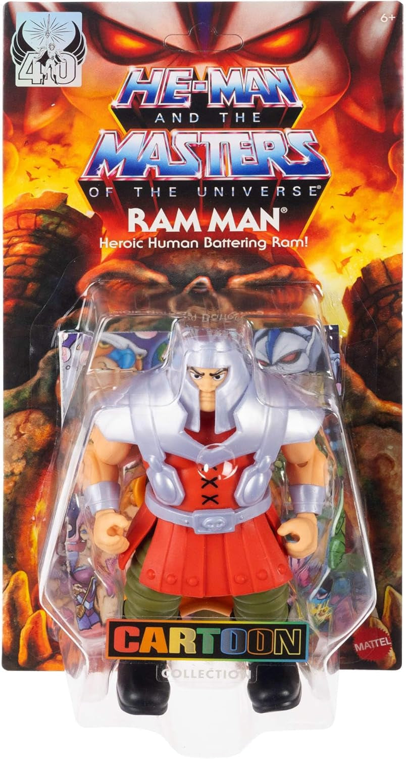 Masters of the Universe Origins Action Figure Ram Man din colecția de desene animate, Aprox. 14 cm înălțime, MOTU Ram Figure din anii 1980 TV, Design detaliat și accesorii, JBM77 Action figures Naty Shop