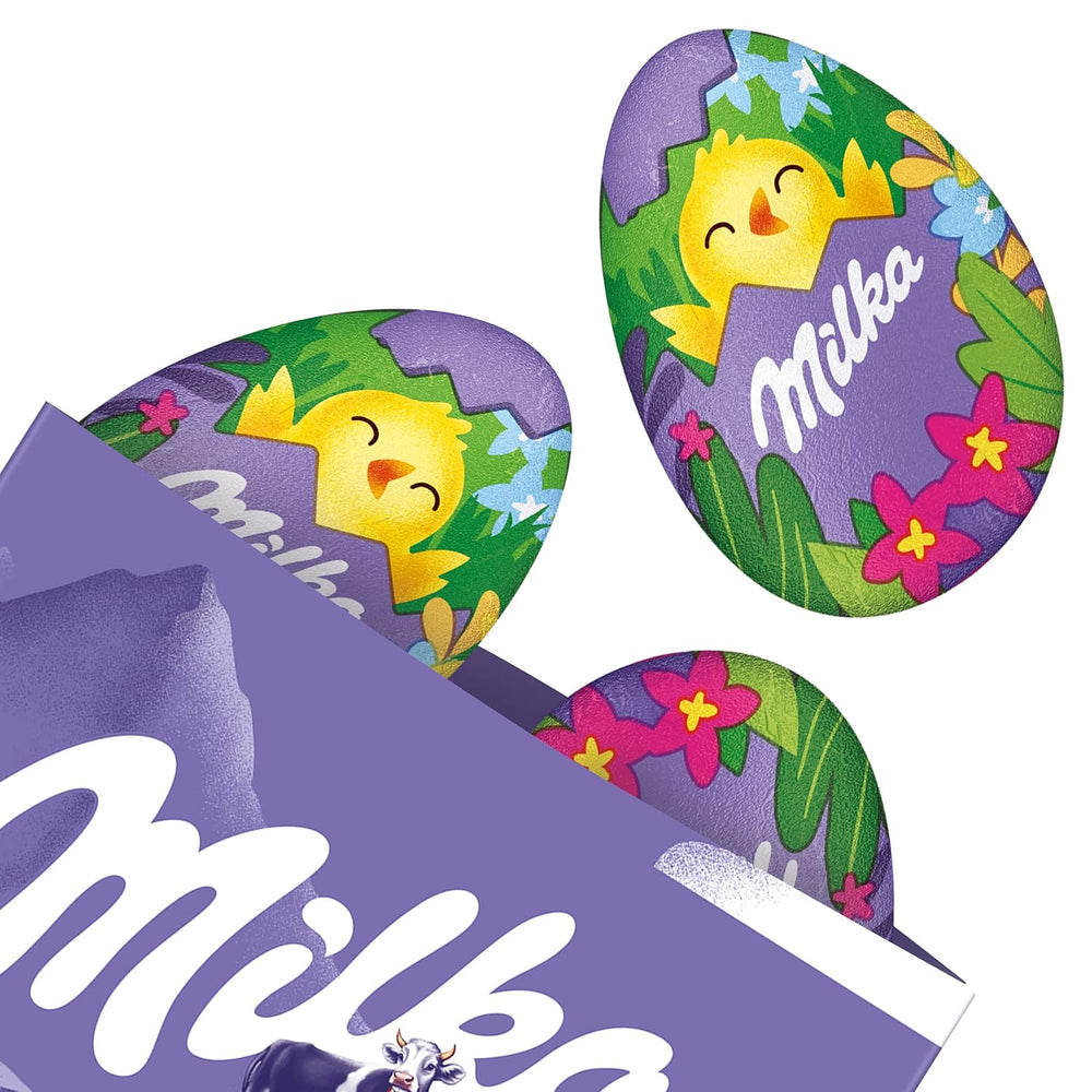 Milka Sweet Egg – velikonoční čokoláda plněná vanilkovým krémem, vzhled smaženého vajíčka – 124g