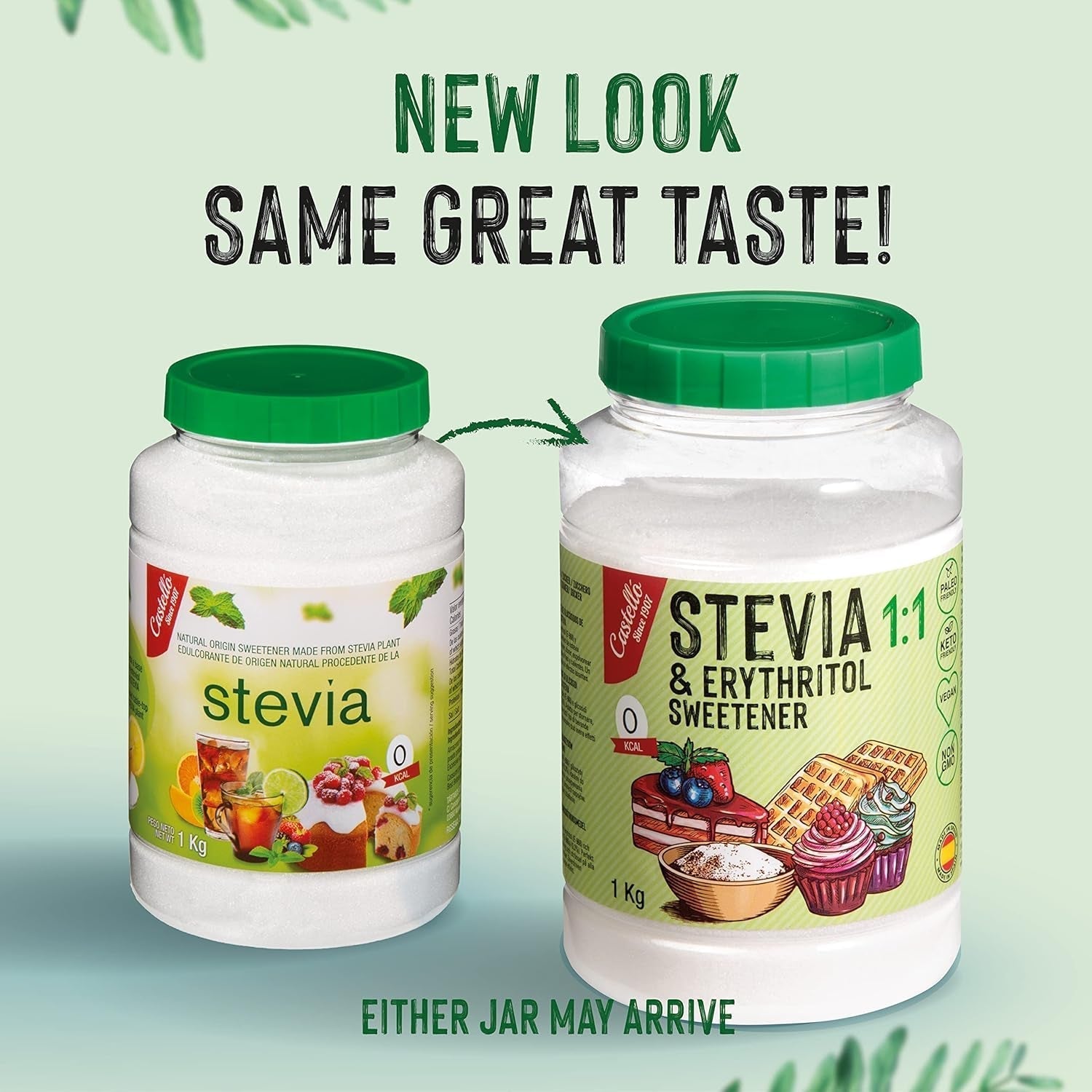 Stévie + Erythritol 1:1 Süßstoff | 1G = 1G Zucker | 100% Natürlicher Zuckerersatz - 0 kalorií - 0 Glykämischer Index - Keto Und Paleo - 0 Netto-Kohlenhydrát - Kein GVO - Castello od roku 1907-1 Kg Sladidla Naty Shop