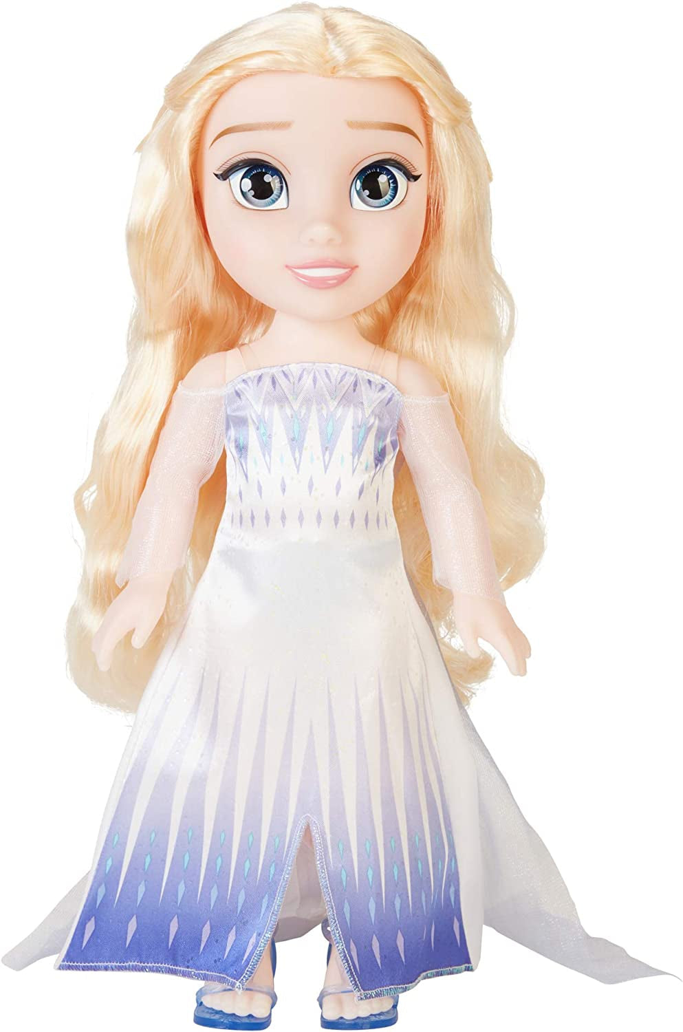 Disney Frozen 2 ELSA The Snow Queen Doll – 35 cm vysoká, pohyblivá panenka v ikonických módních šatech a dlouhých vlajících vlasech pro extra zábavu při hraní, pro dívky od 3 let, 214894 Naty Shop Dolls
