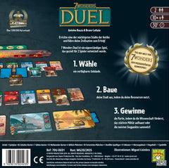 Asmodee 7 Wonders Duel, joc de bază, joc pentru cunoscători, joc de strategie, 2 jucători, vârste 10+, 30 de minute, germană