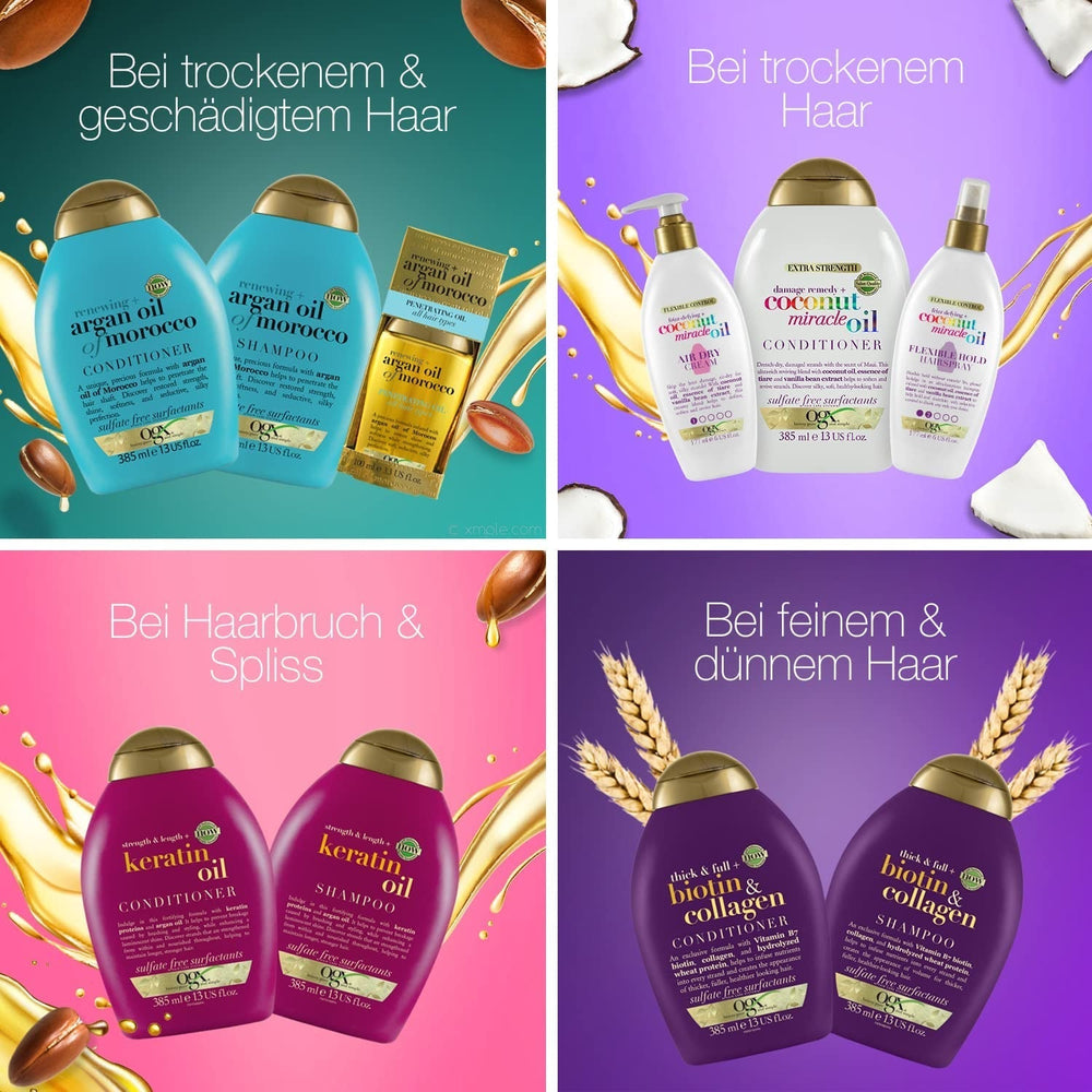 OGX Coconut Miracle Oil Conditioner, Hydratační kondicionér pro péči o vlasy s kokosovým olejem, 385 ml OGX Hair Care