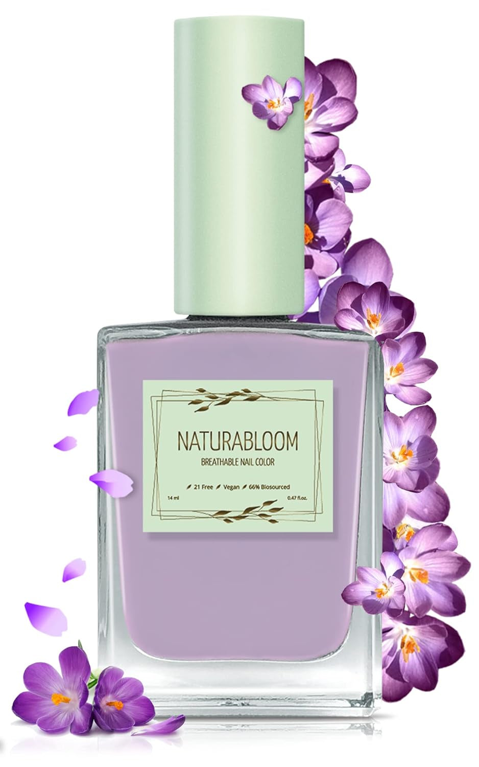 Rychleschnoucí béžový lak na nehty (Moon Dust) - přírodní lak na nehty s veganským složením - prodyšný, udržitelný a dlouhotrvající, 14 ml