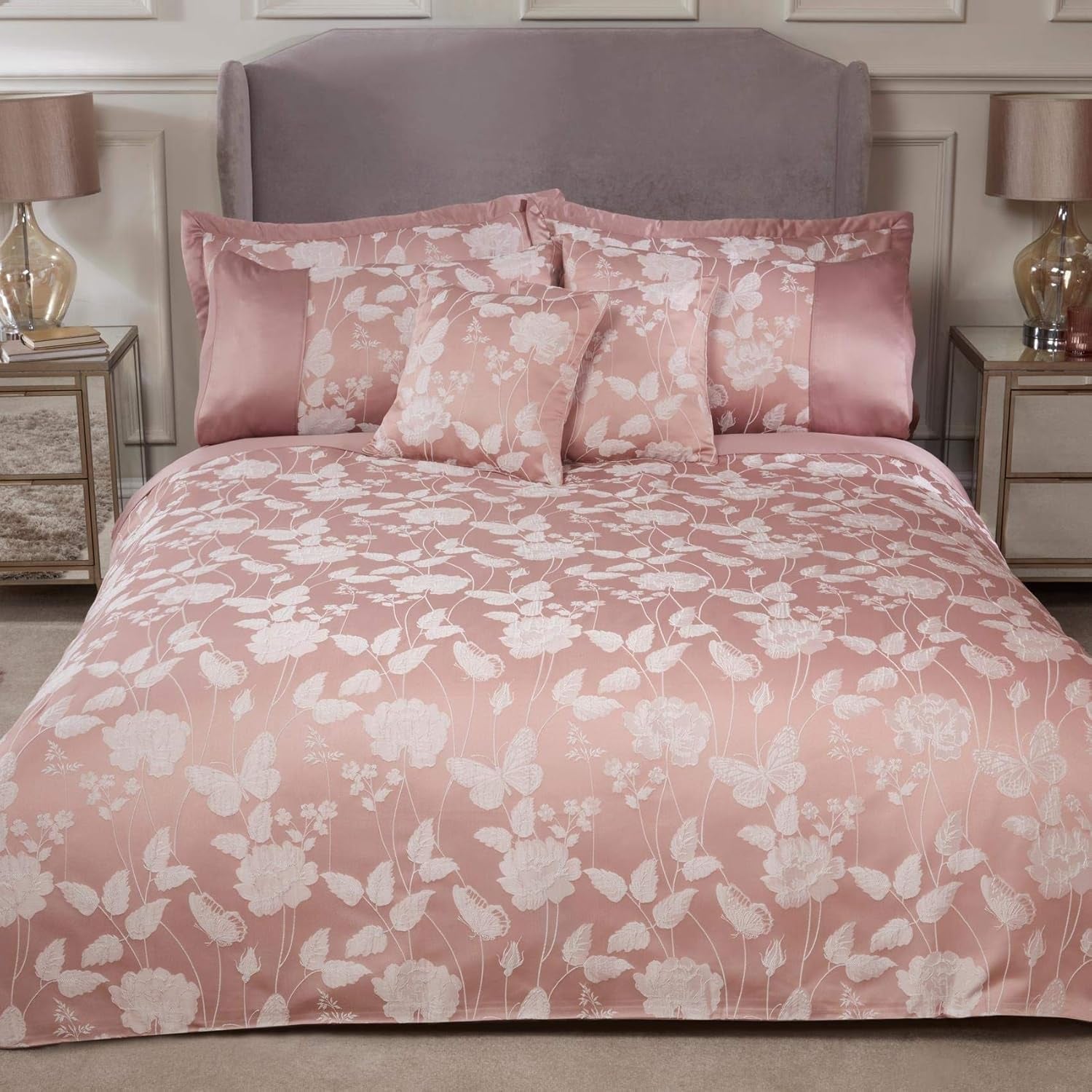 Přikrývka Butterfly Meadow Super King 100% Polyester Námořnická modrá Naty Shop Blush Růžová přikrývka Super King