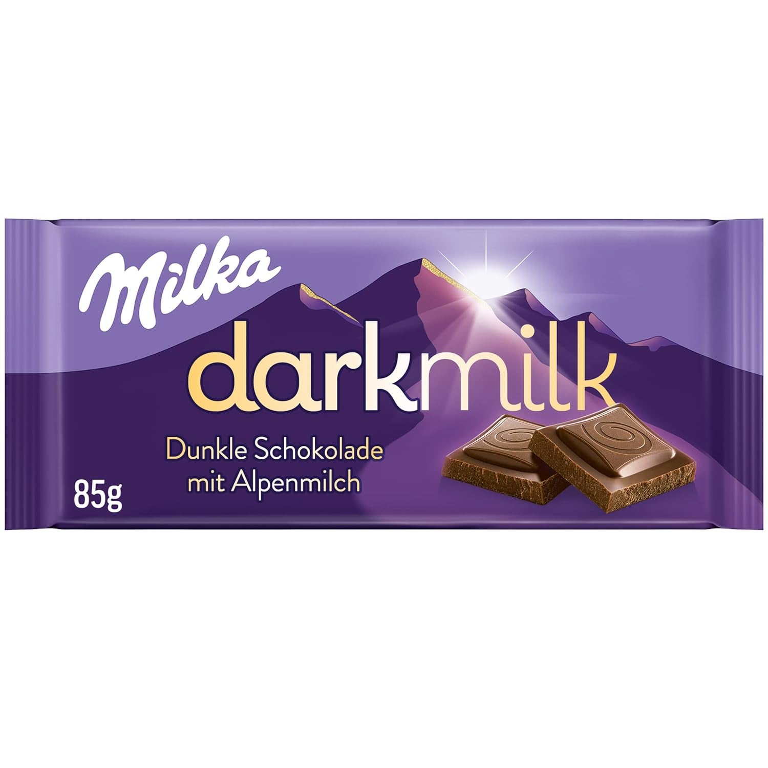 Milka Black Milk – alpská černá čokoláda s mléčnou a krémovou nugátovou náplní – 85g (balení 5 ks)